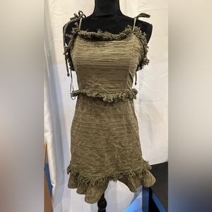 Skylar + Madison Green Dress with Fringe